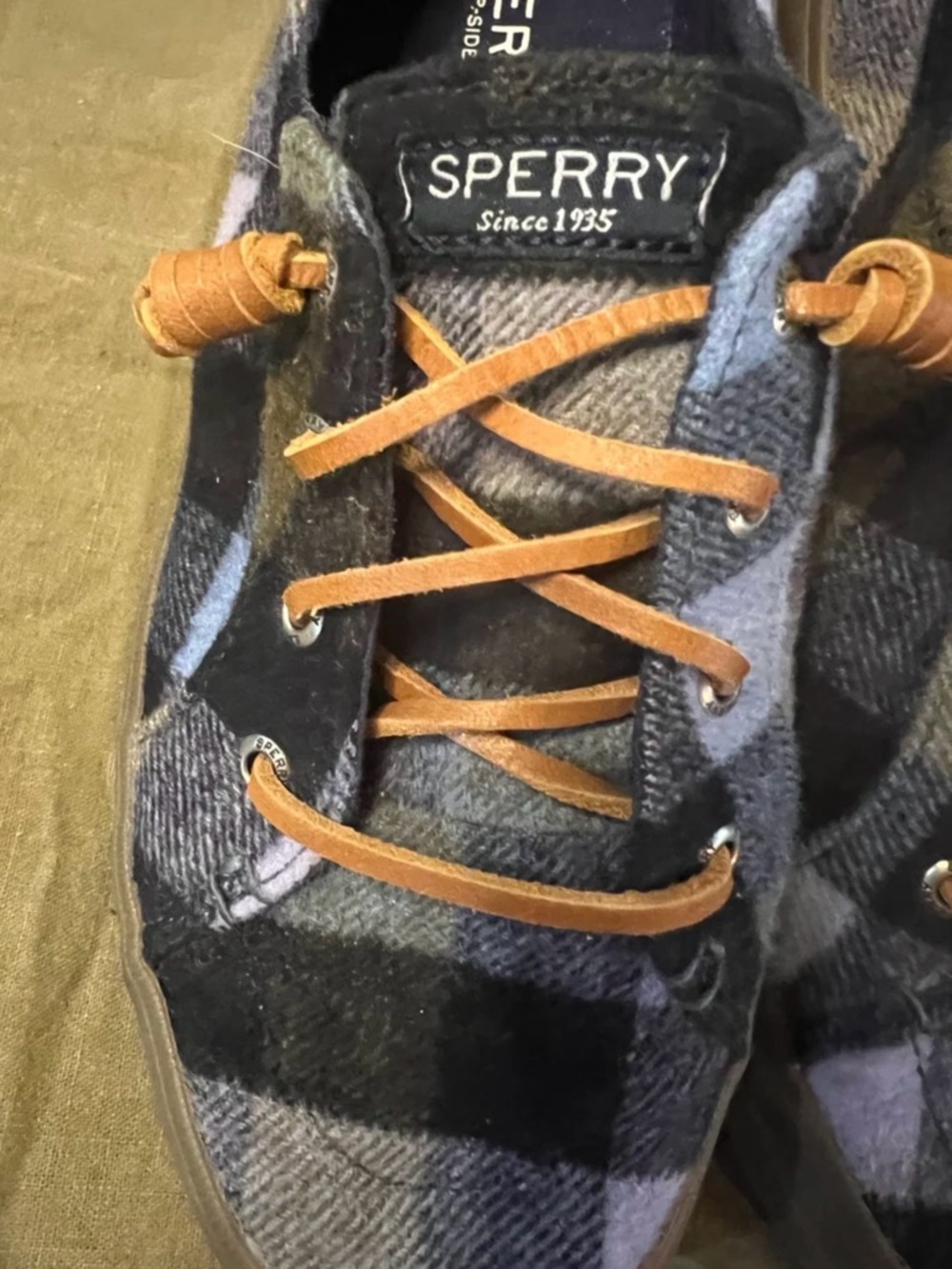 Sperry Plaid Flannel Lace-Ups - Picture 3 of 5